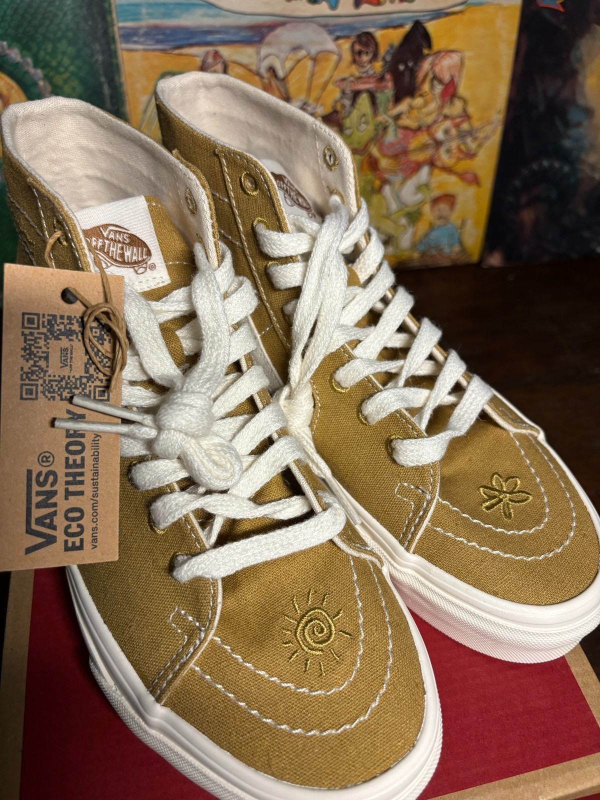 Vans Eco Theory SK8-Hi Tapered Sneakers Mustard Gold Men’s Skate Shoes m 6 w 7.5