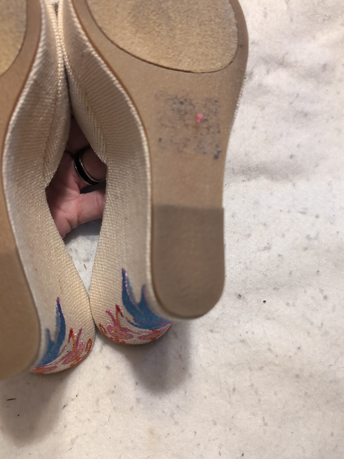 Bongo Vintage Y2K Embroidered Floral Platform Wedge Sandals Size 9