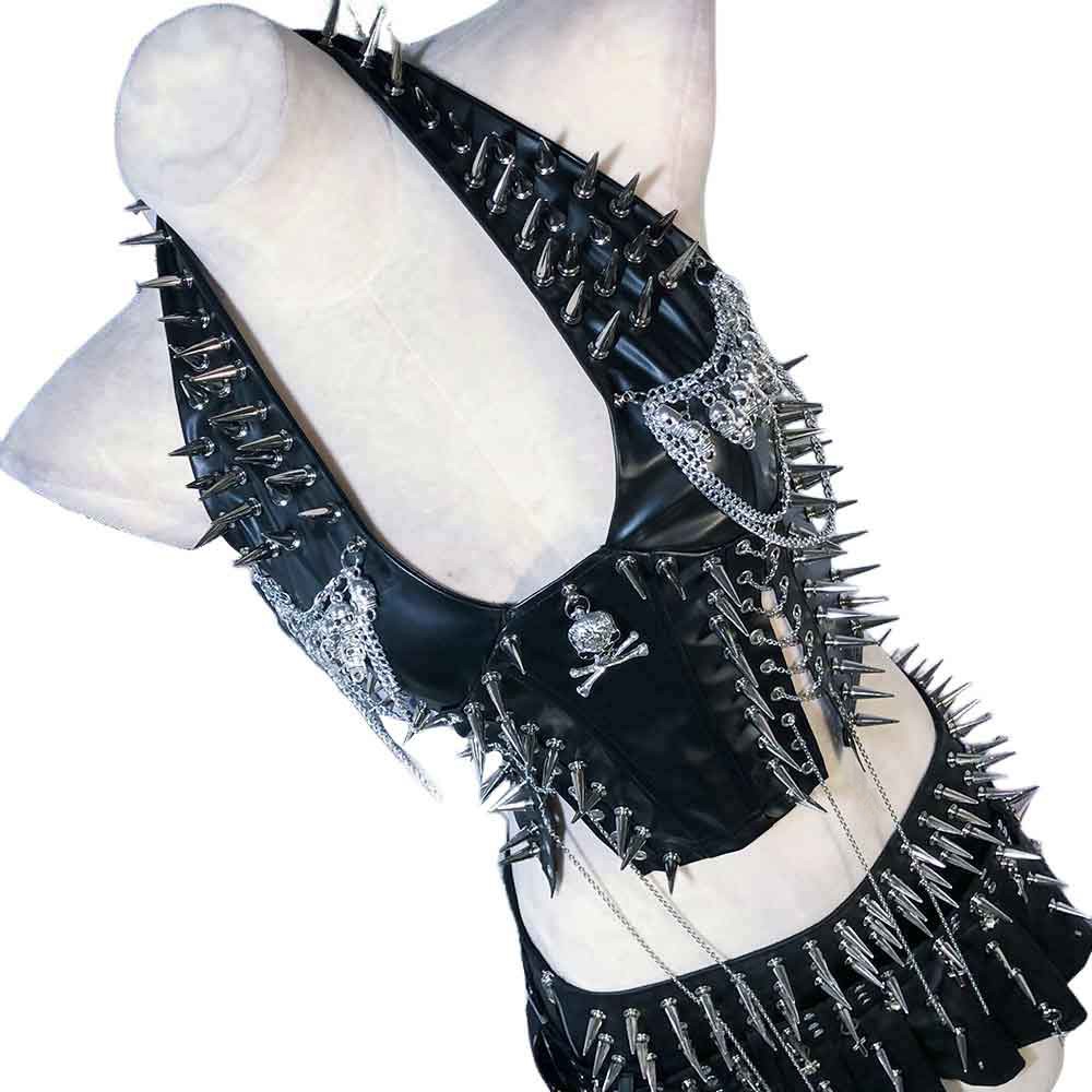 Goth Tops ALT Gothic Tank Y2K Punk Rock Clothes Grunge Spiked Emo Clothing