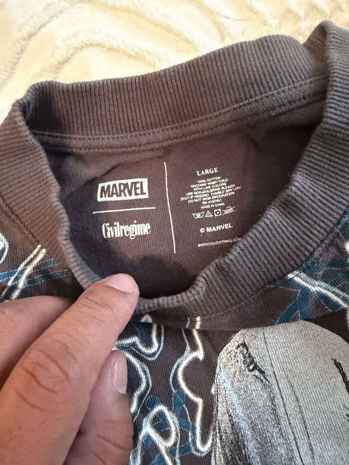 Civil Regime Marvel Zombies Moon Knight Classic Oversized Tee in Vintage Ashes