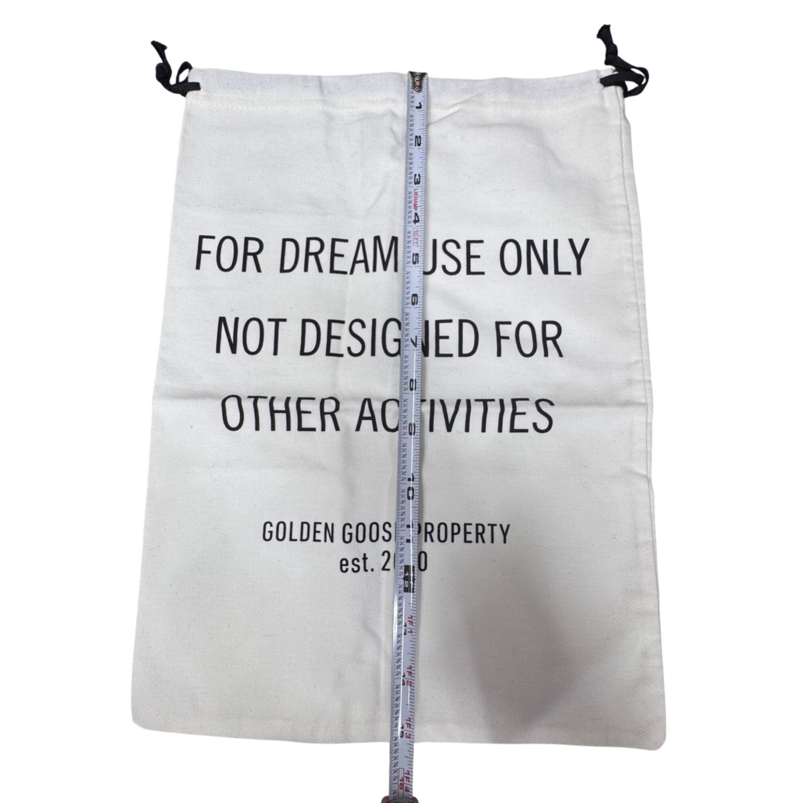 Golden Goose White Canvas Drawstring Dust Bag 15” x11″ Dream Use Only Authentic