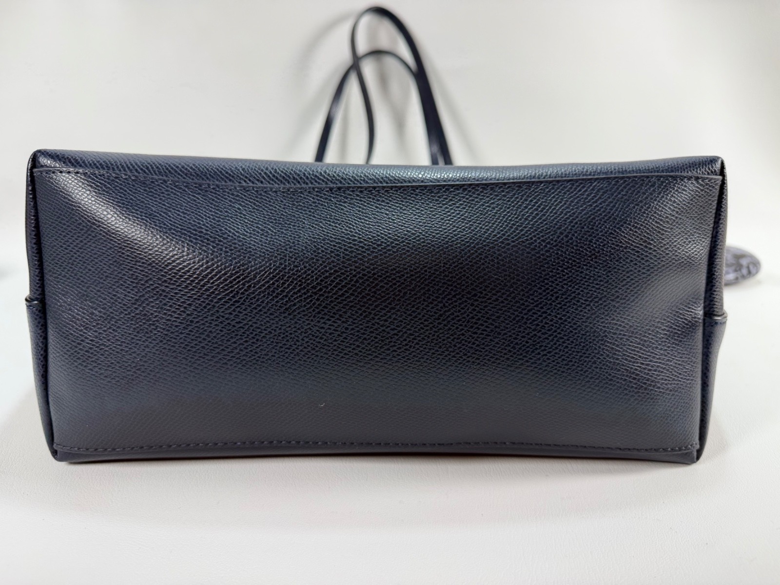 Coach Gallery Tote Bag Navy Blue Crossgrain Leather Gold Hardware F79608