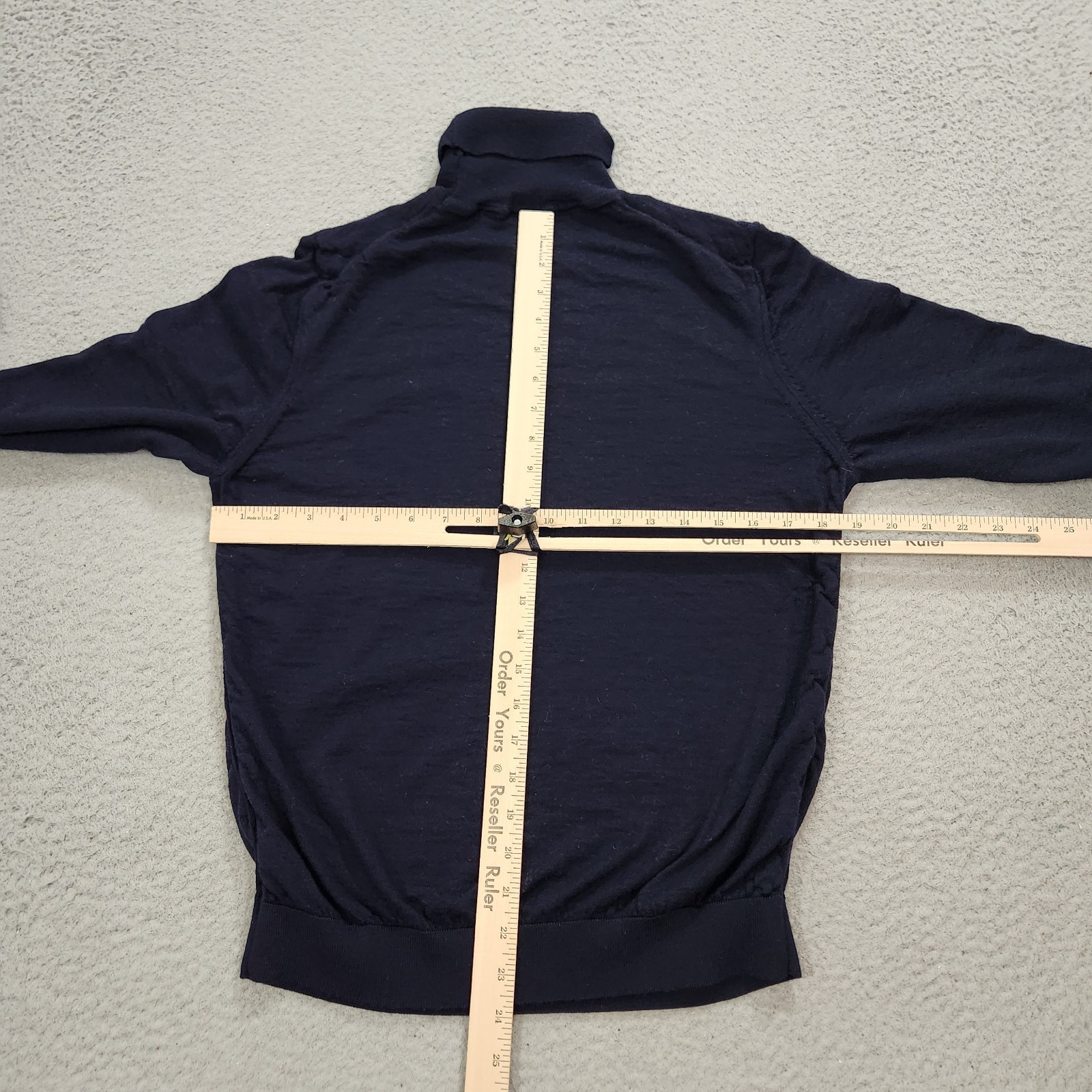 Hugo Boss Sweater Mens Large Blue Musso Turtle Neck Virgin Wool Yarn Fits Medium