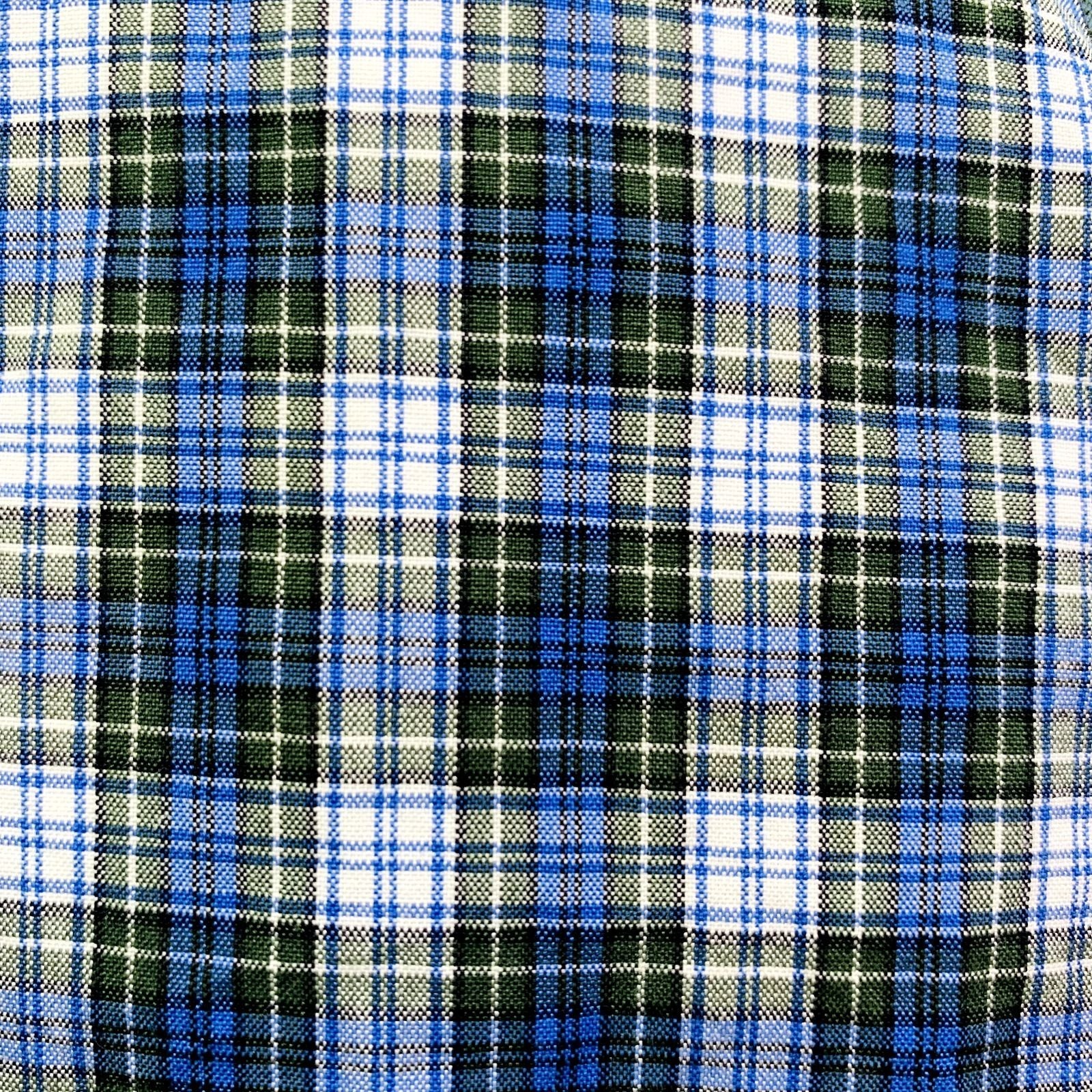 Ralph Lauren Mens Dress Shirt Button Down Blue Green Plaid Size 15.5 – 39 | M