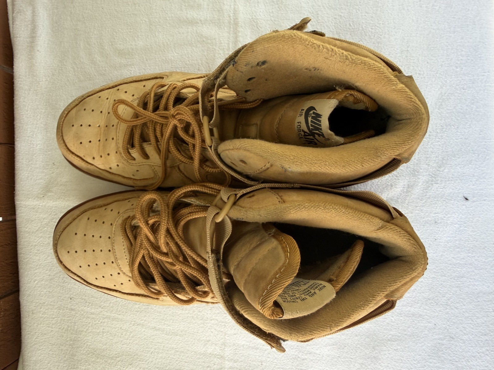 NIKE AIR FORCE 1 HIGH 07 LV8 “WHEAT 2015” FLAX SZ US 11 Sneakers 806403-200 C1