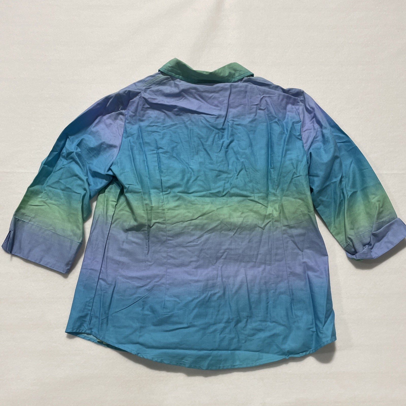 New with tags Lemongrass Studio Ombre Stripe Shirt Large 100% Cotton