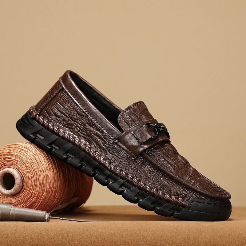 Men Business Dress Driving Moccasin Leather Loafers Shoes Outdoor Flats Shoes