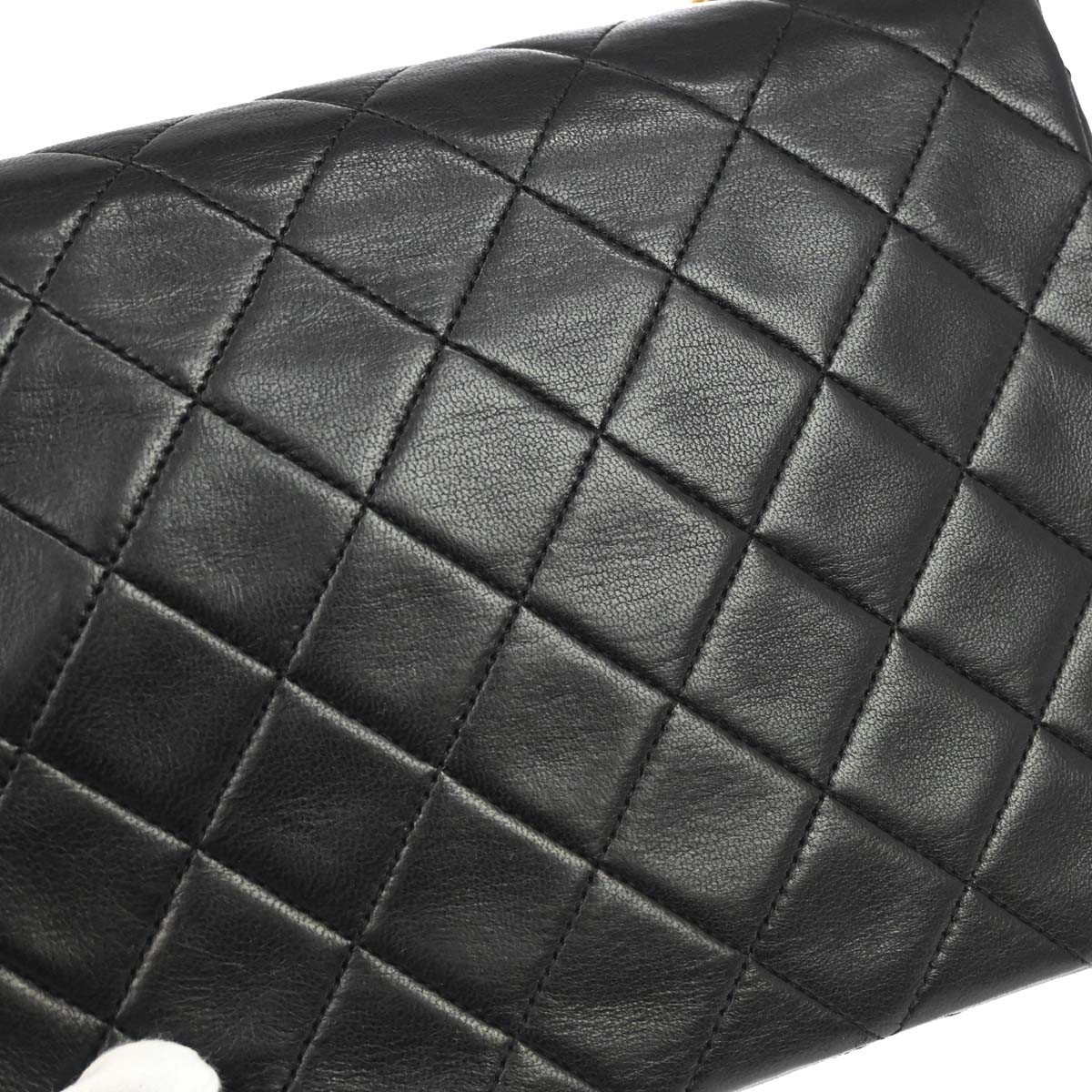 Chanel Black Lambskin Classic Square Flap Shoulder Bag 20 188123