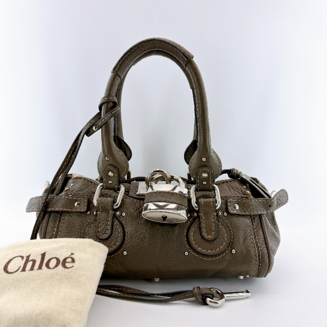 Chloe Mini Paddington Handbag Greige Padlock Tote bag 301K7225