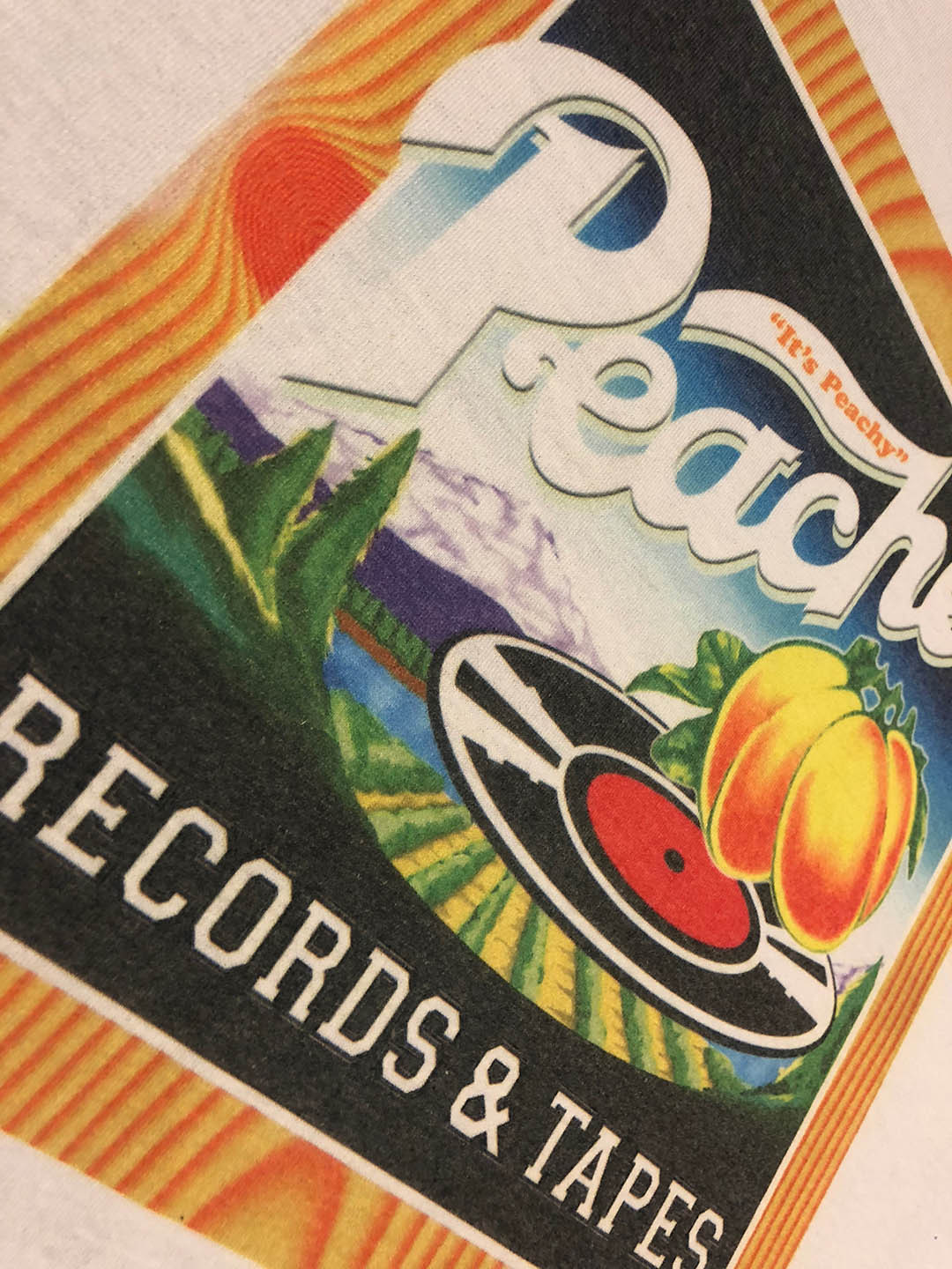 Peaches Records & Tapes RINGER T-SHIRT Vintage Vinyl FREE SHIP USA