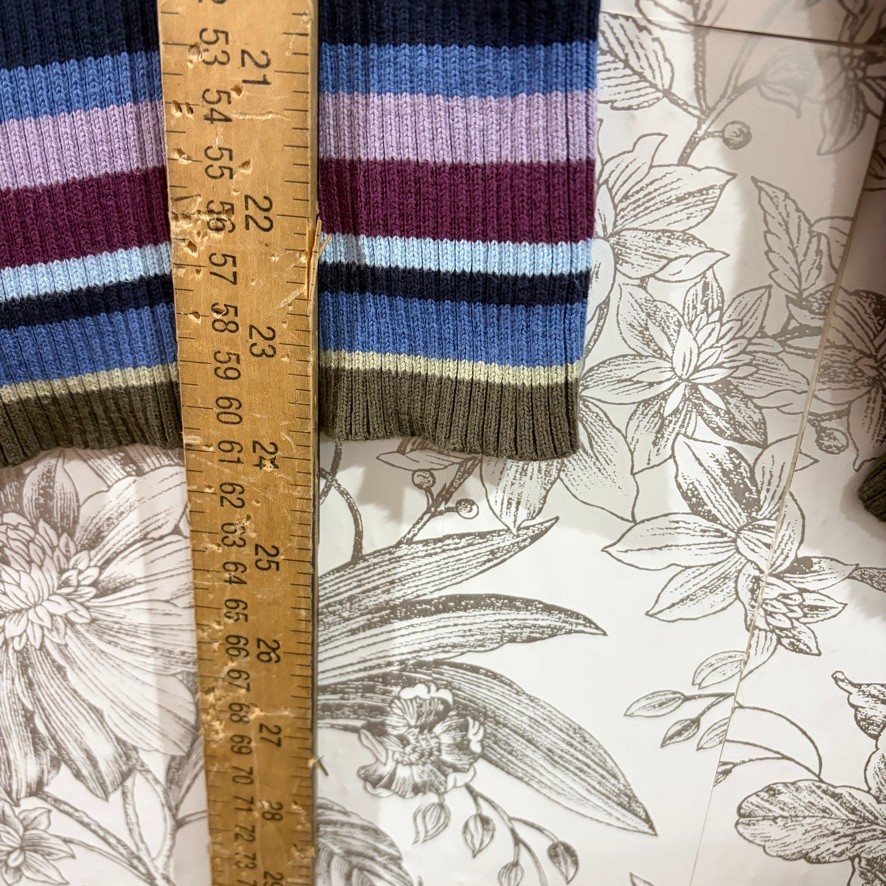 VTG Cherokee Sweater Sz XL Purple Brown Striped Turtleneck Ribbed Cotton 00s 90s