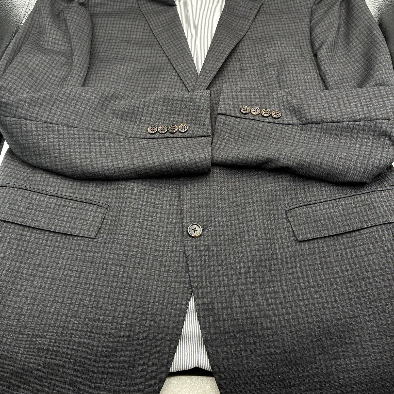 Todd Snyder Mayfair Fit Blazer 44R Charcoal Guncheck Wool USA Made Mens