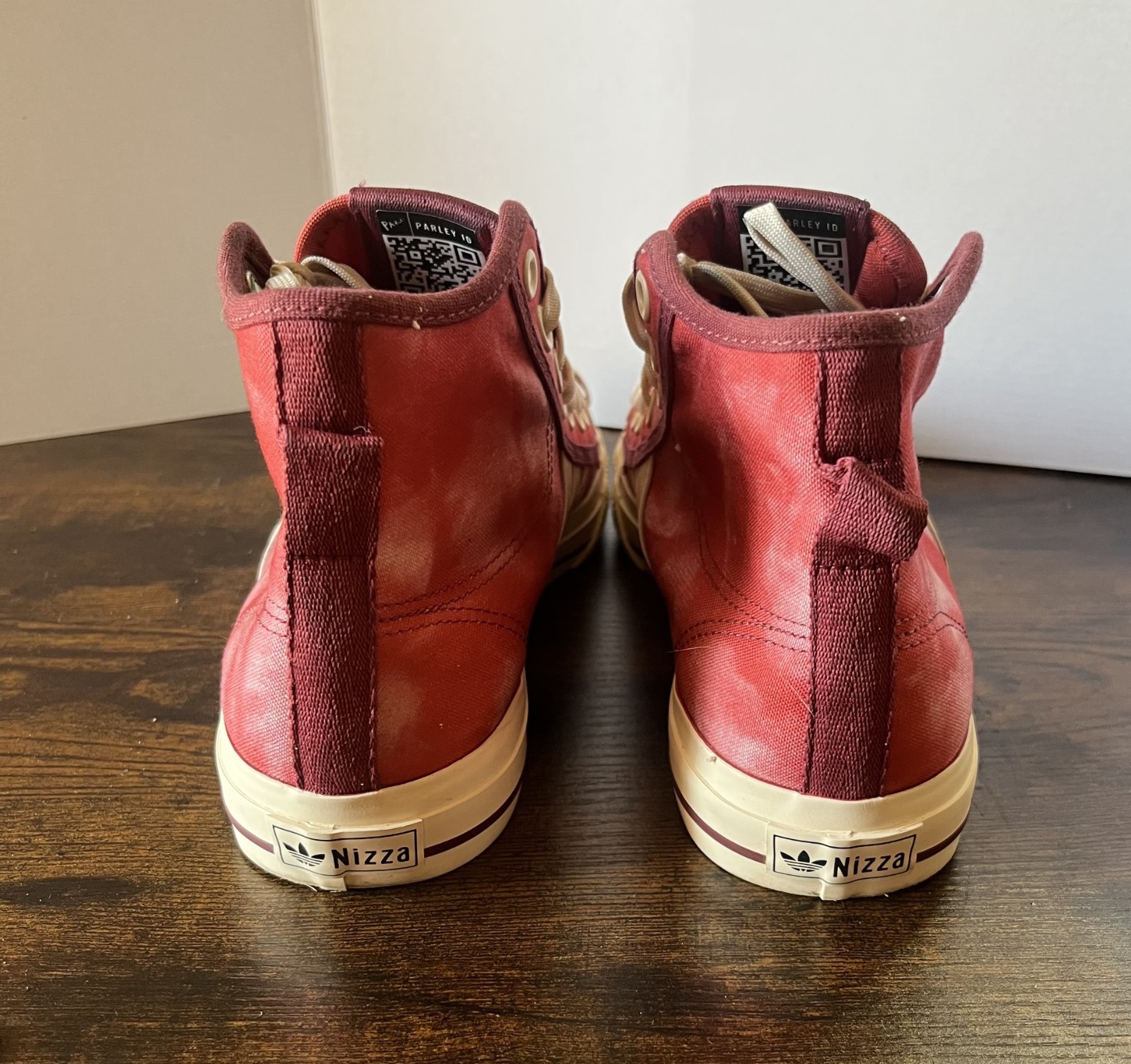 Adidas Nizza RF High Bleached Tie Die-SIZE 8.5 US-Red Wonder White