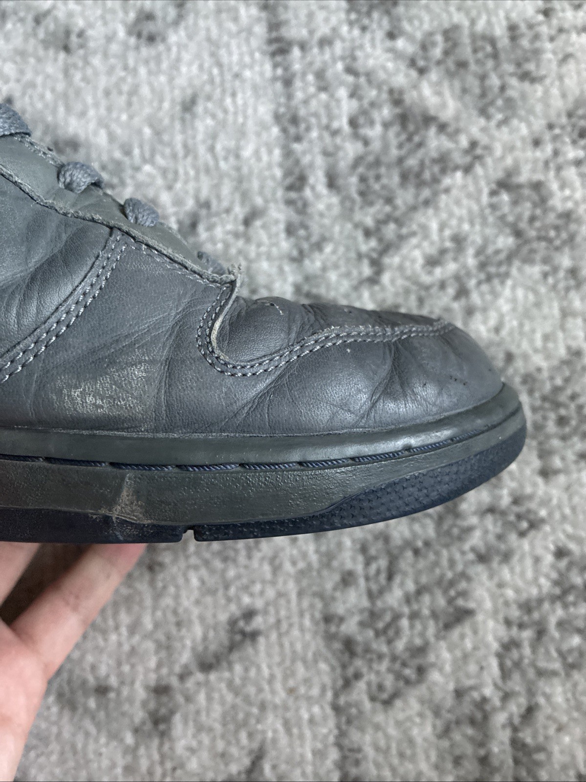 2006 Nike DUNK HIGH PREMIUM FLINT GREY MIDNT NAVY-UNI BLUE 314877-041 Black Five
