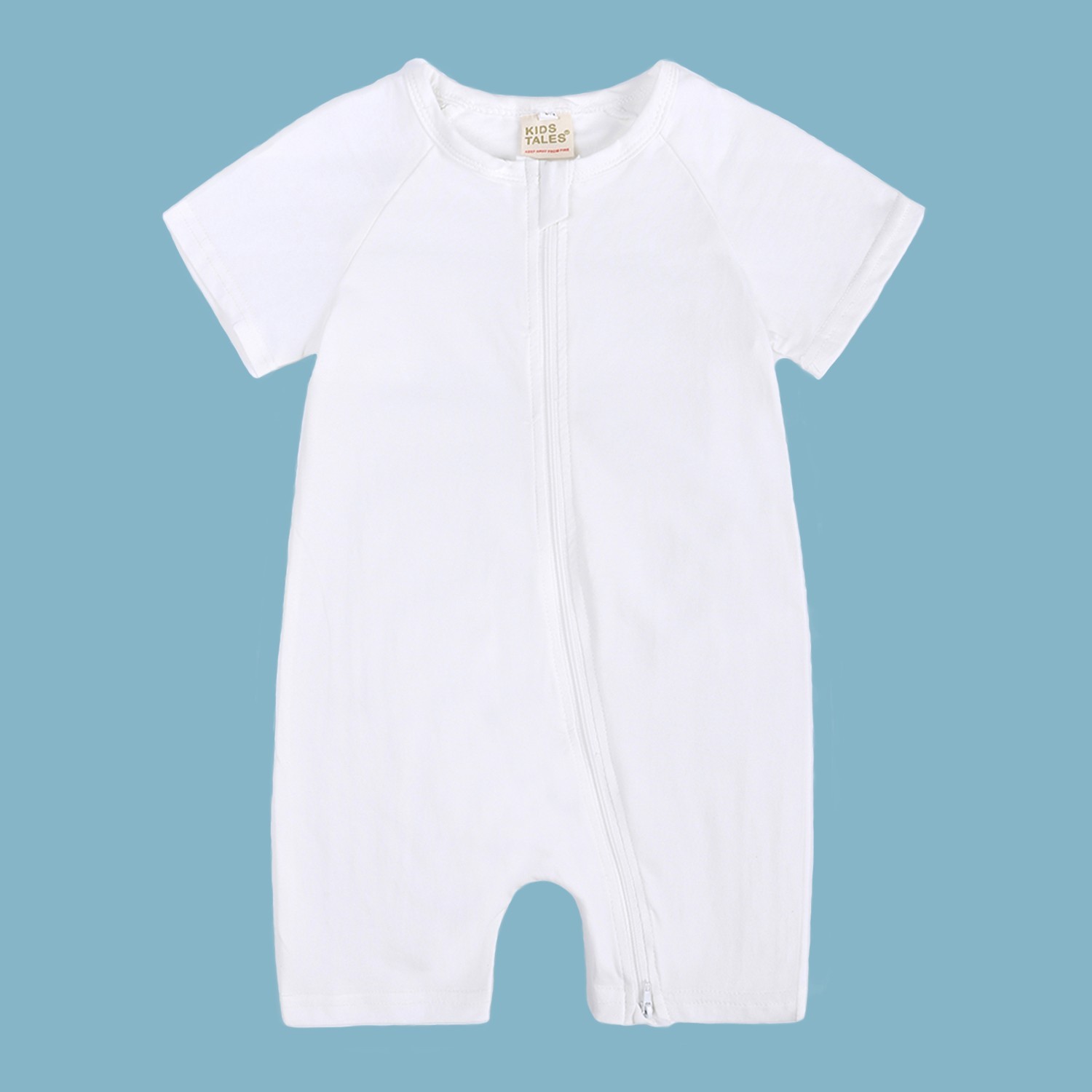 Unisex Baby Romper Bodysuit Cotton Long Short Sleeve Mittens Footed Double Zip