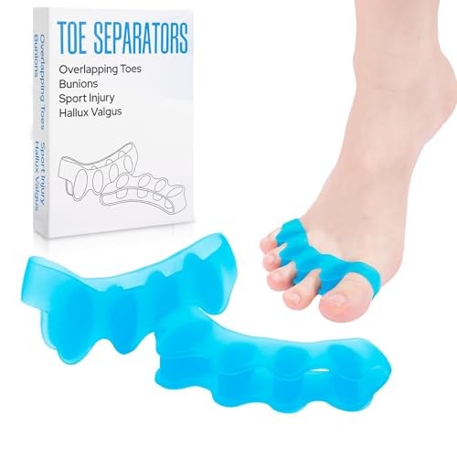 Toe Spacers for Women & Men – Silicone Toe Separators for Bunion 2 Blue