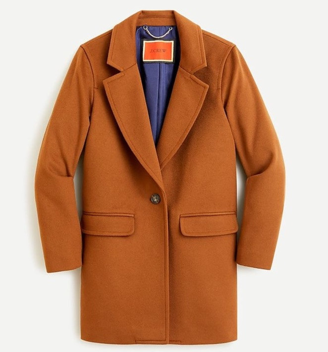 NWT J Crew Mario Bellucci Italian Wool Cashmere Blend Overcoat, Small