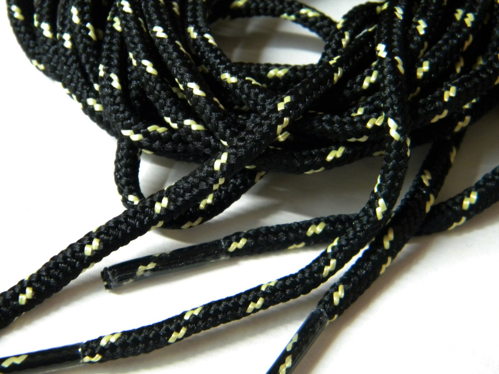 2 pair pack- Black w/ Yellow, ProTOUGH(tm) Slim Kevlar Reinforced, Boot Laces