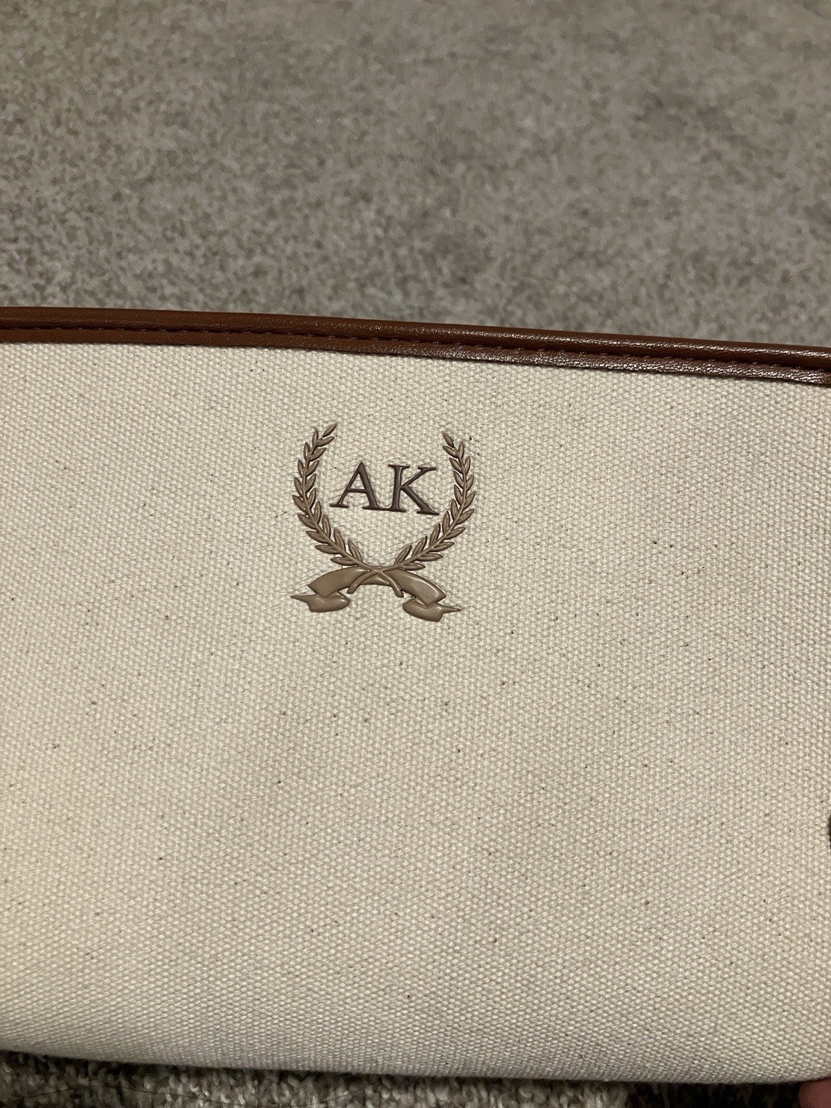 NWT ANNE KLEIN CANVAS WRISTLET CLUTCH