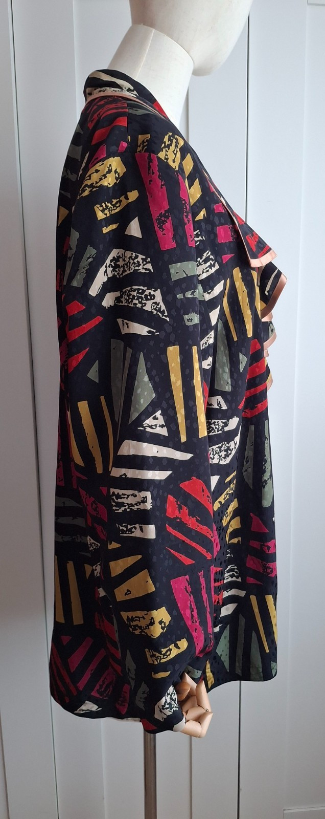 Vintage Designer John Bates London Jacket Ruffle Open Front Multicoloured Size L
