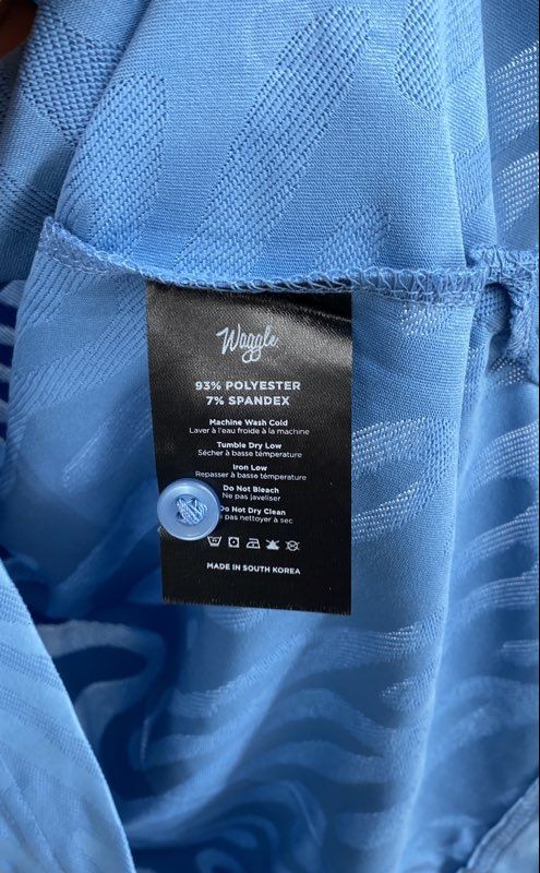 Waggle Mens Blue Short Sleeve Collared Logo Golf Polo Shirt Size XL
