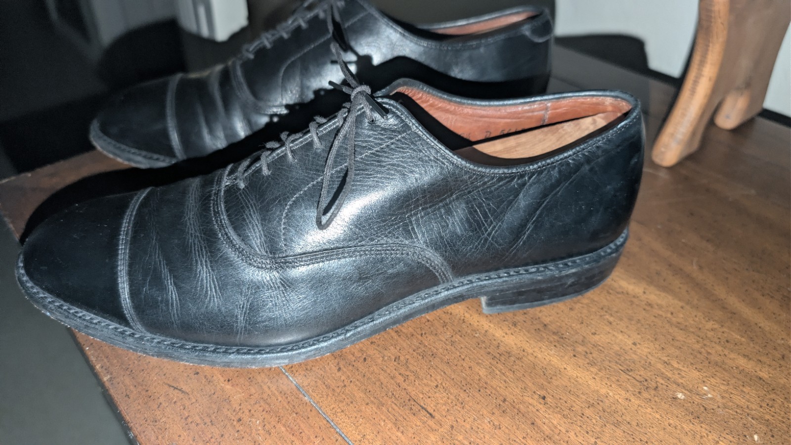 Allen Edmonds Park Avenue Cap Toe Oxford Black Leather Dress Shoes Mens 9.5 D