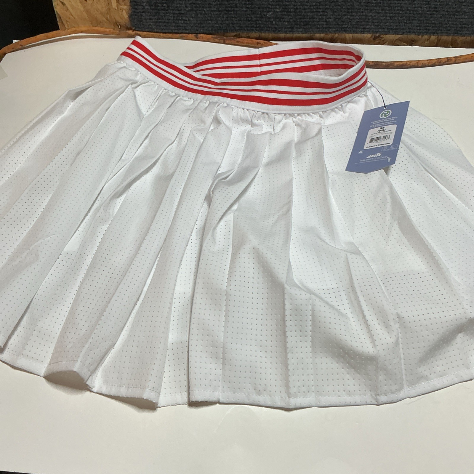 Avia Women’s Tennis Pleated Skort Pull-On Elastic Stretch Size XS (0-2) White