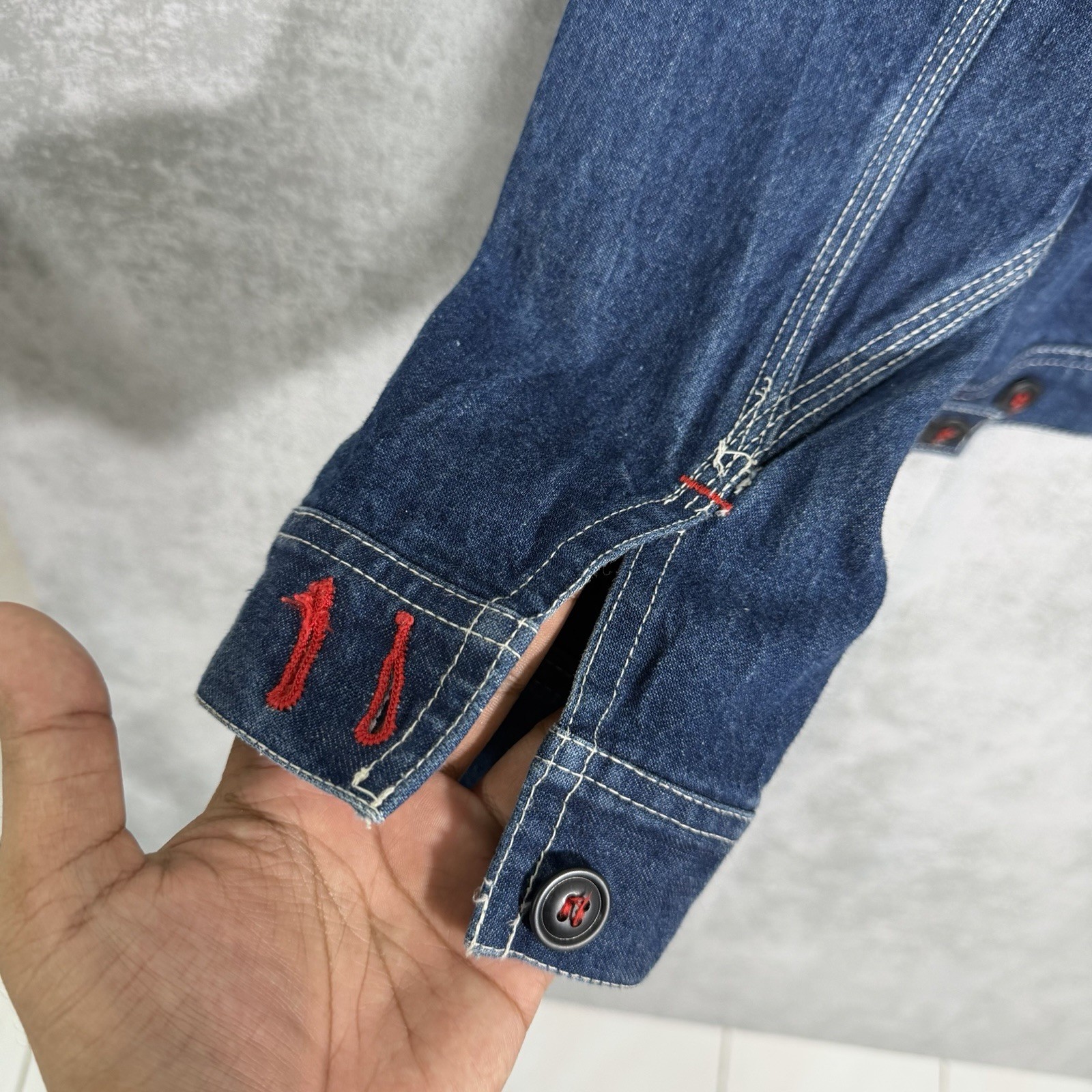 Vintage Vtg Sugar Cane Denim Zip Jacket Large Mens Selvedge Iron Heart Momotaro