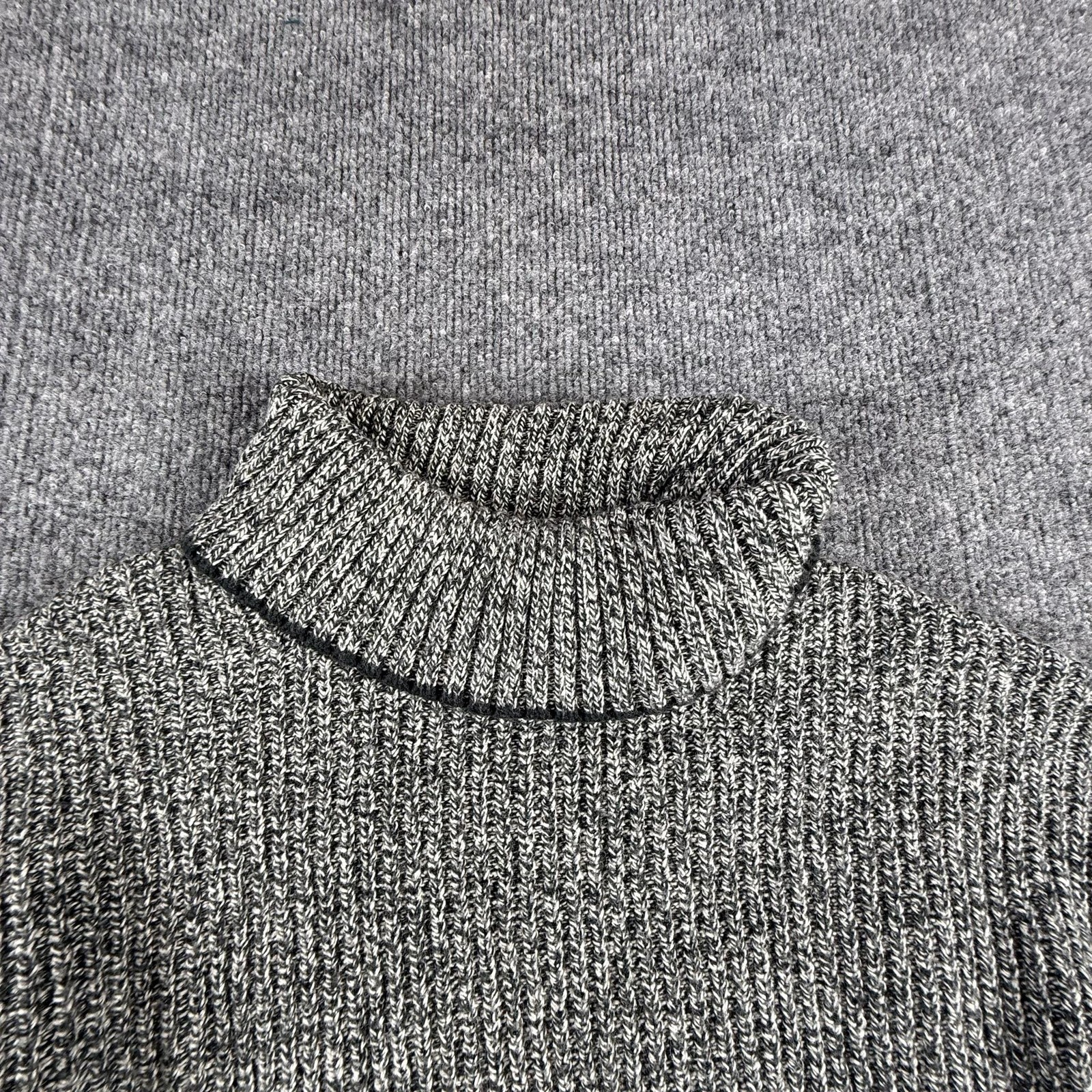 Mutual Weave Sweater Mens 2XL Gray Turtleneck Chunky Knit Pullover Heavyweight