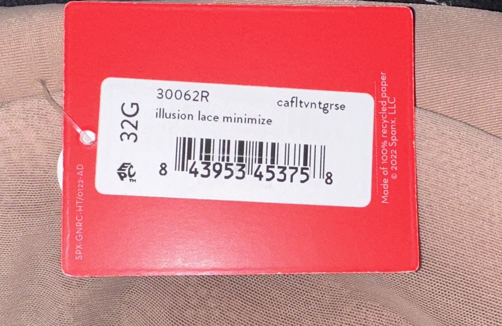 SPANX Illusion Lace Cafe Au Lait Rose Minimizer Underwire Bra 32G 34G 36DD 38DD