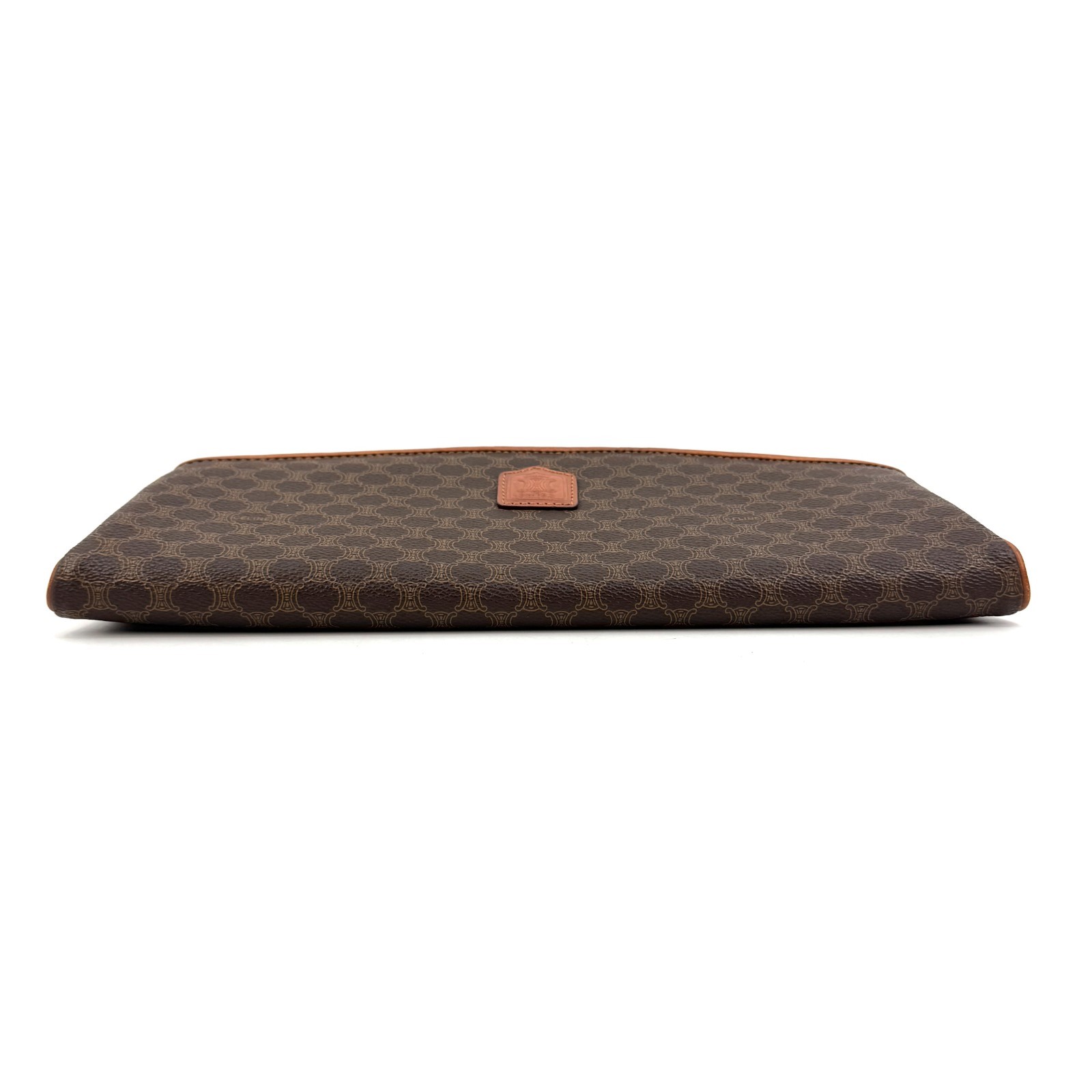 Vintage CELINE Macadam Flap clutch Bag Purse Pouch Brown
