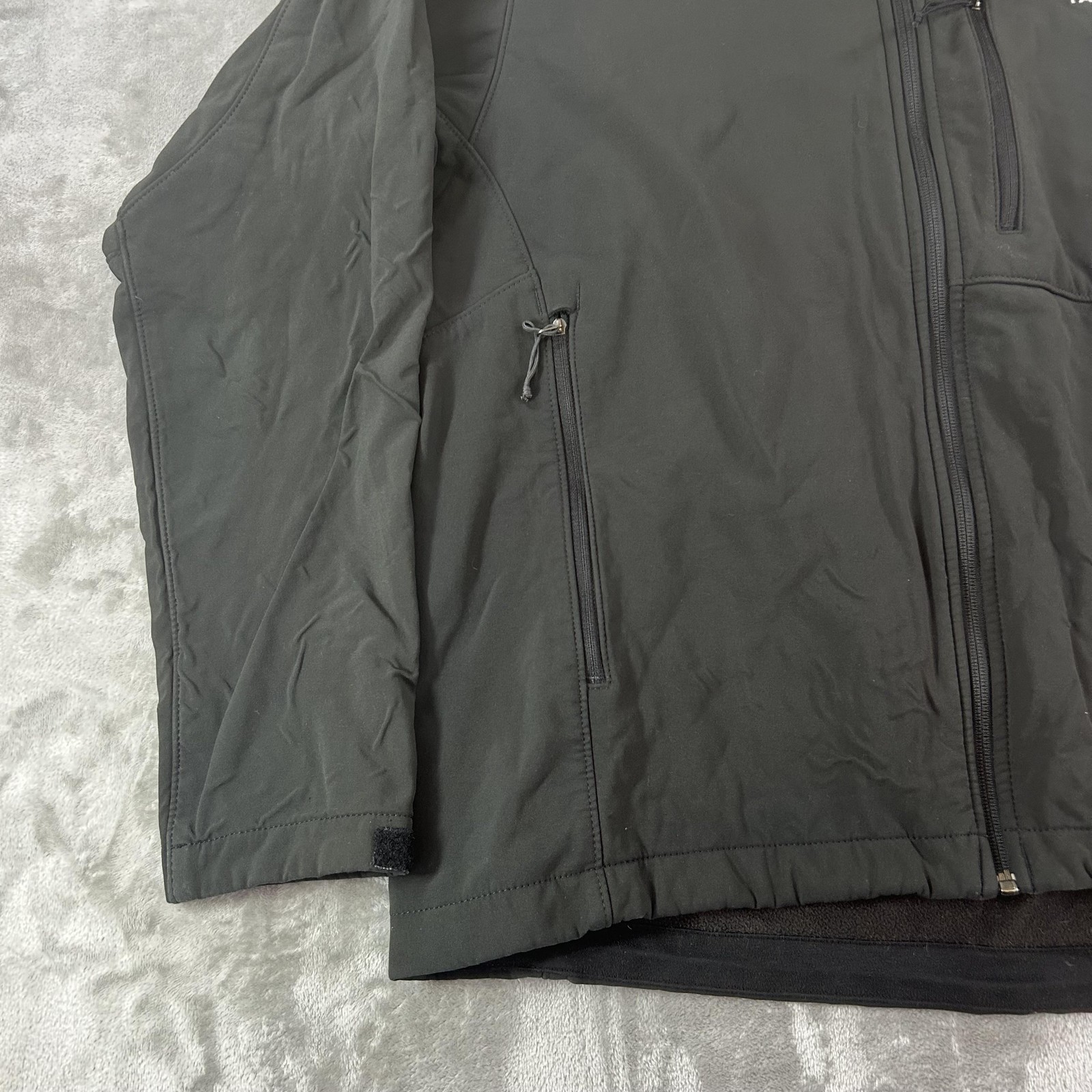 The North Face TNF Apex Jacket Mens Large Black Softshell Full Zip Fleece Lined