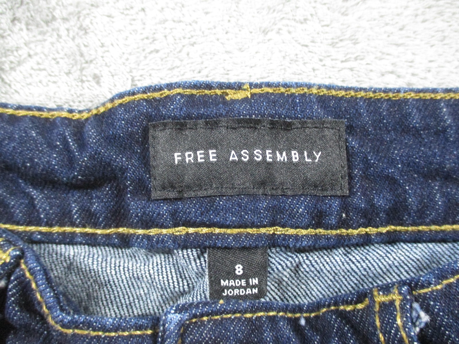 Free Assembly Jeans Womens 8 Dark Wash High Rise Relaxed Straight Denim Blue