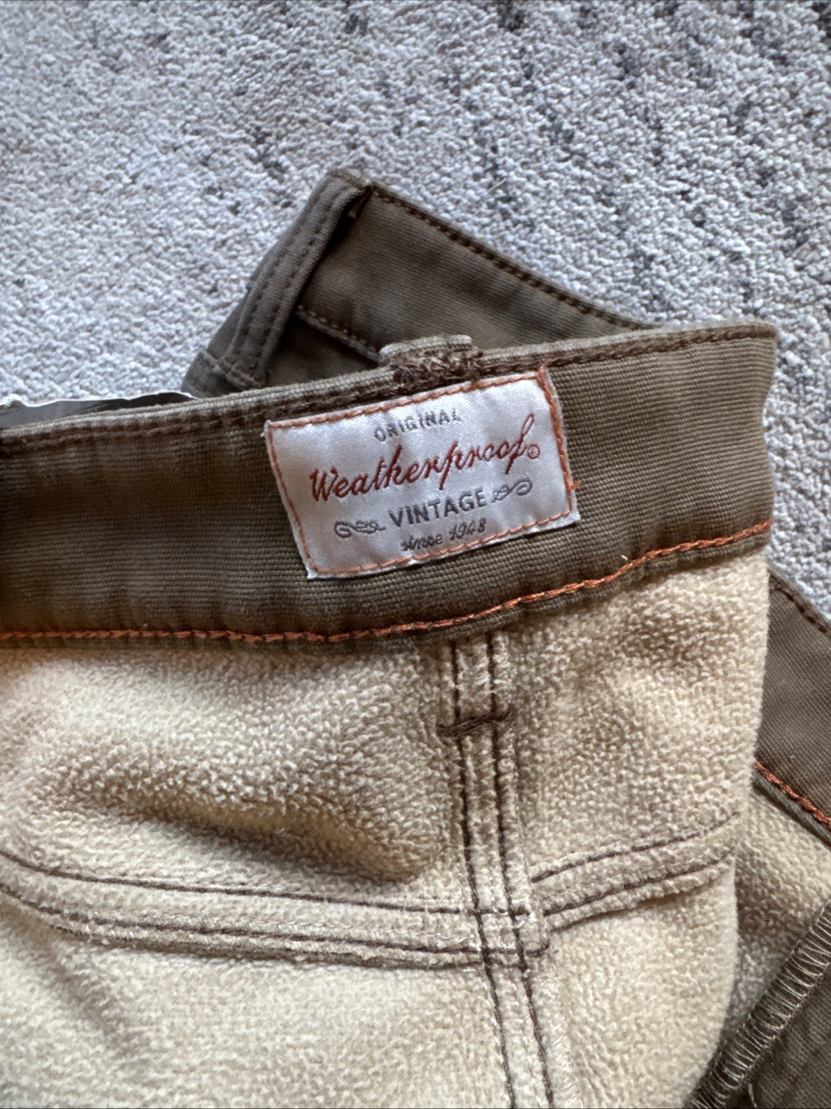 Weatherproof Vintage Fleece Lined Stretch Canvas Regular Fit Men’s 38×32 Wheat