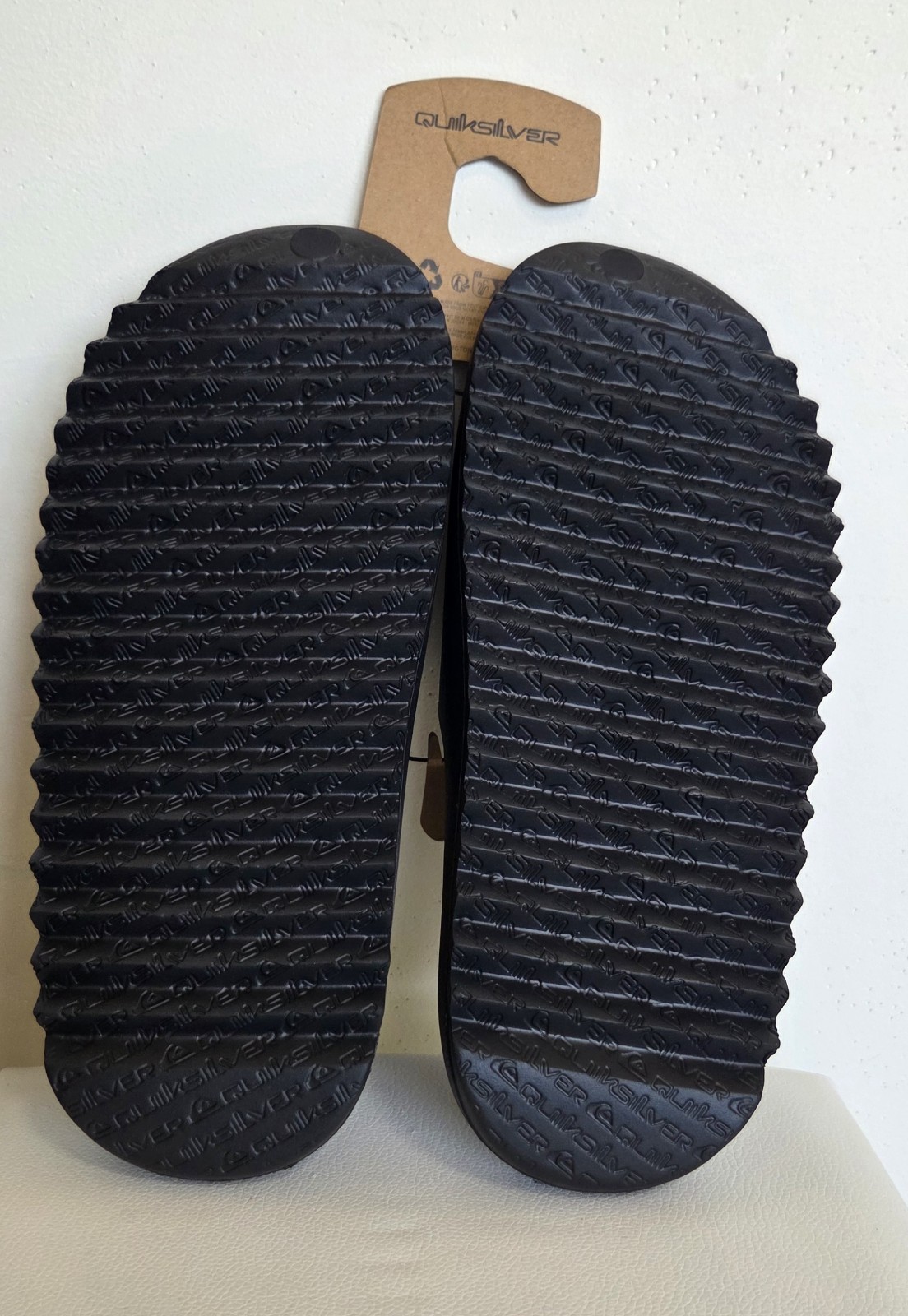 Quiksilver Men’s Slide Sandals Black Slip-On Synthetic US 9 EU 42 UK 8