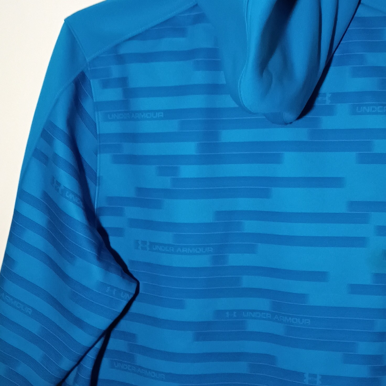 UNDER ARMOUR MENS LOOSE FIT BLUE STRIPE FULL ZIP HOODED JACKET SIZE LARGE