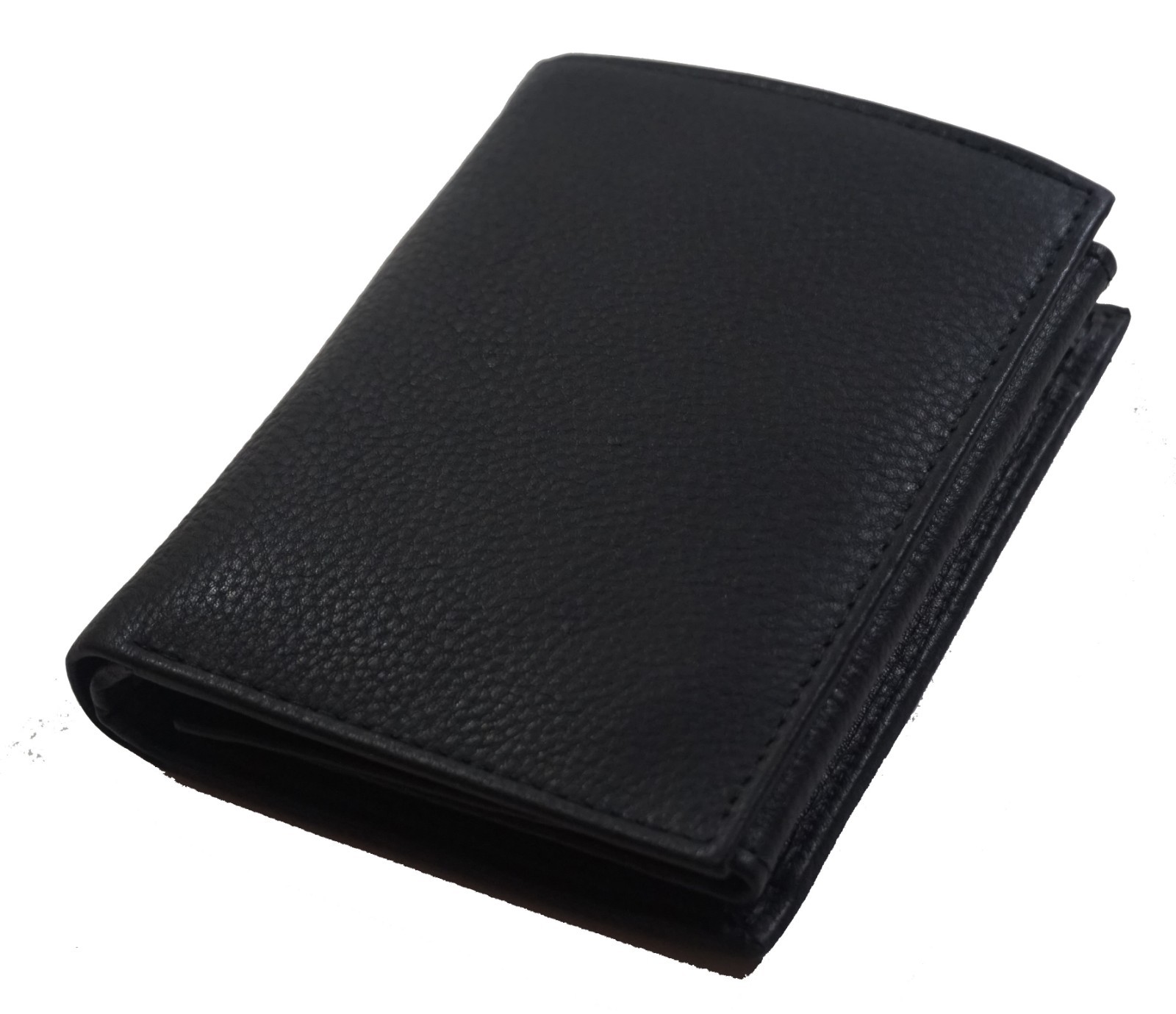 Genuine Leather Men’s Bifold Wallet Slim Hipster Cowhide Credit Card New Black