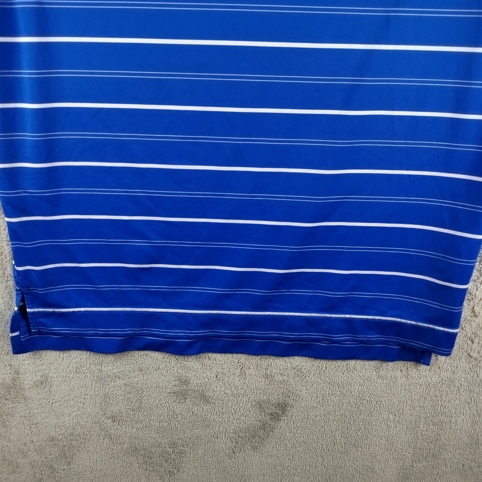 FootJoy Tour Issue Athletic Fit Polo Shirt Mens Small Blue Striped Stretch Golf