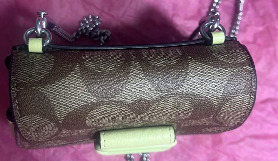 COACH Morgan Signature Leather purse CC Chain Strap Crossbody Bag, cj689