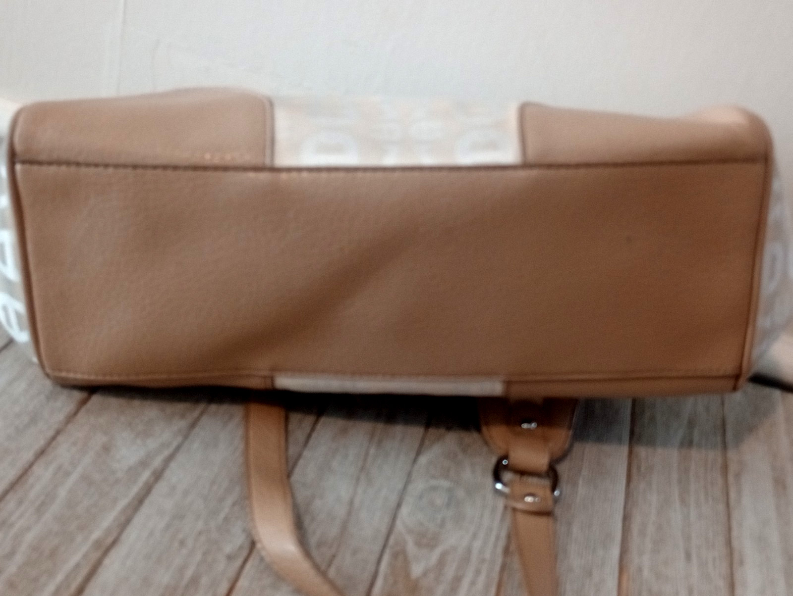 Etienne Aigner Women’s Brown Leather Accents Strap Bag Zipper Purse