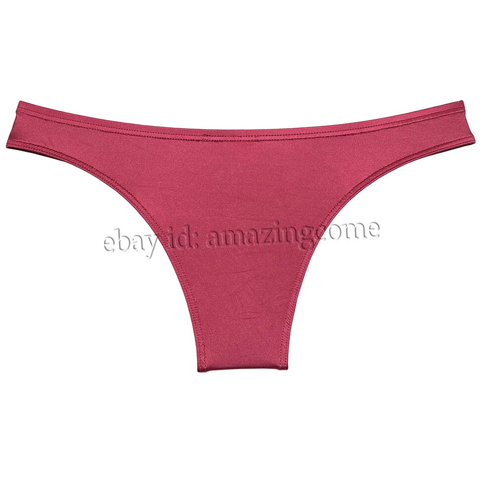 Sex Men Silk Glossy Bikini Briefs Male Cheek Underwear 1/2 Hip Coverage Swimsuit