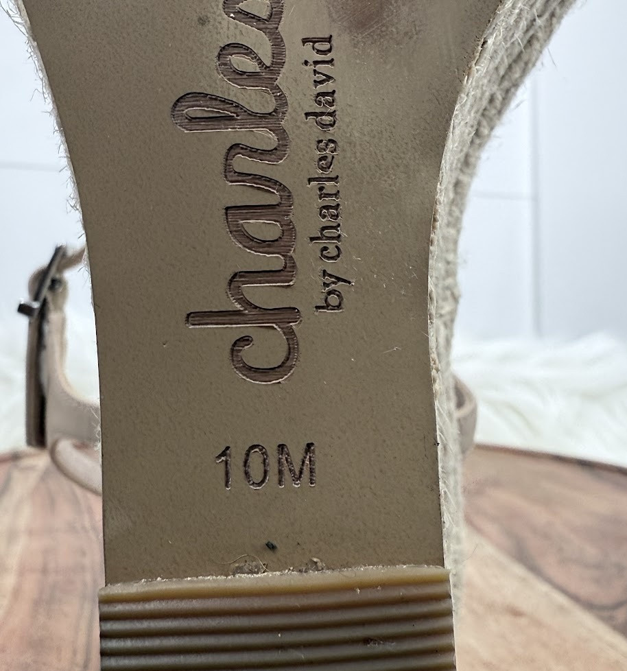 Charles by Charles David Shoes Womens Size 10M Beige Espadrille Wedge Sandals