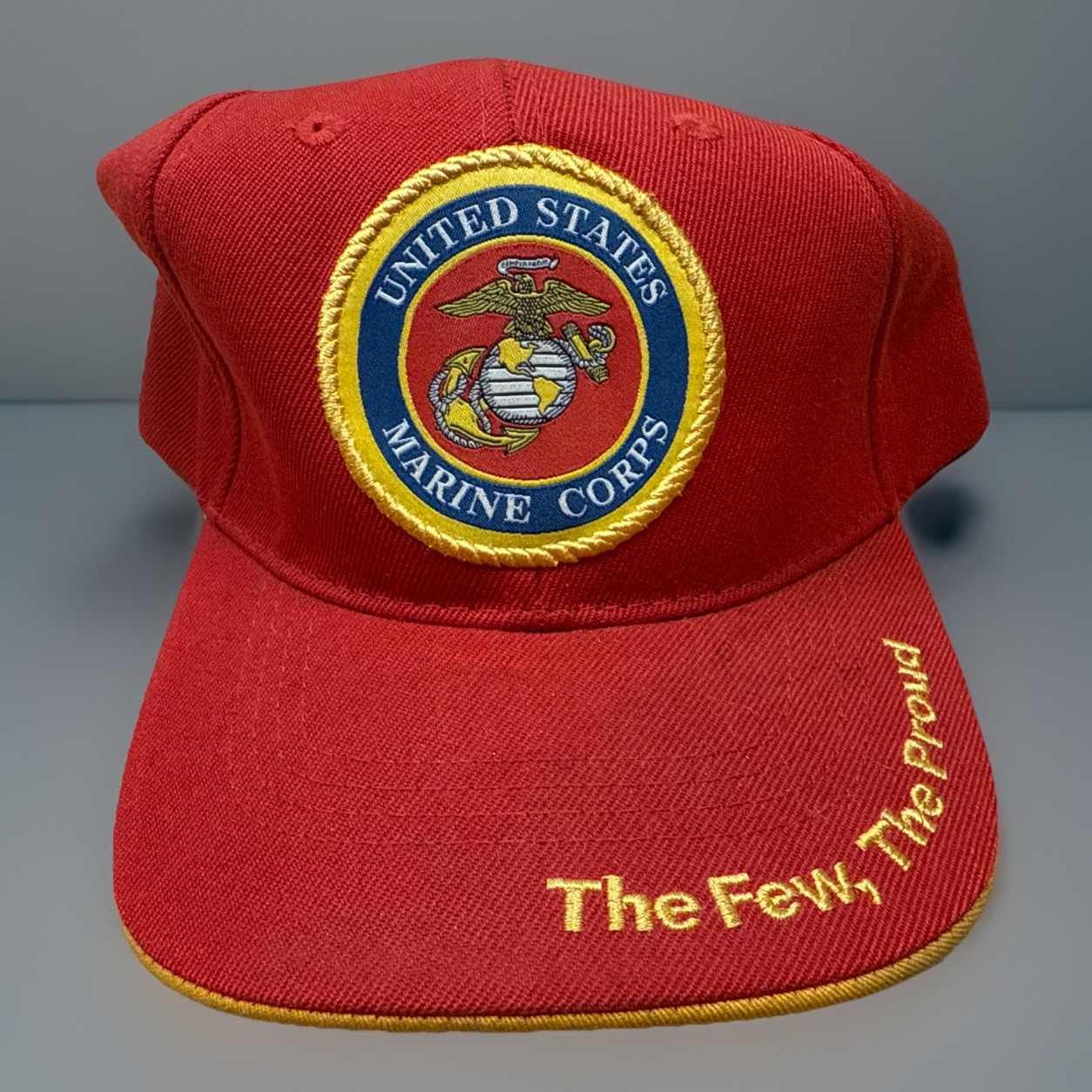 🔥 U.S. MARINE CORPS RED & GOLD “THE FEW. THE PROUD.” HAT 🦅