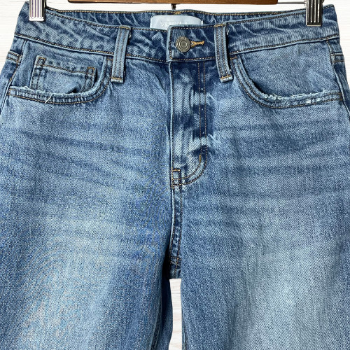 Vervet Womens Frayed Hem Cropped Blue Jeans Size 25 Wide Leg Stretch Denim