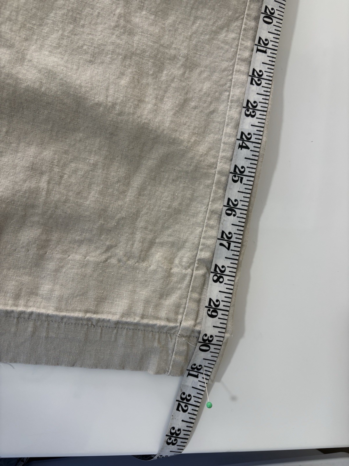Cubavera Men’s Beige Casual Pants 40W XL Regular Straight Linen Drawstring