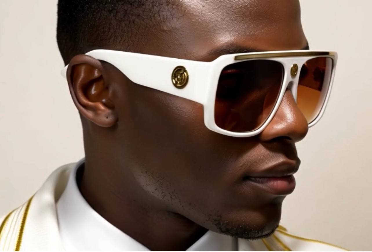 Oversized Square Kleo Lion Head Medallion Flat Top Sunglasses Lentes Shades
