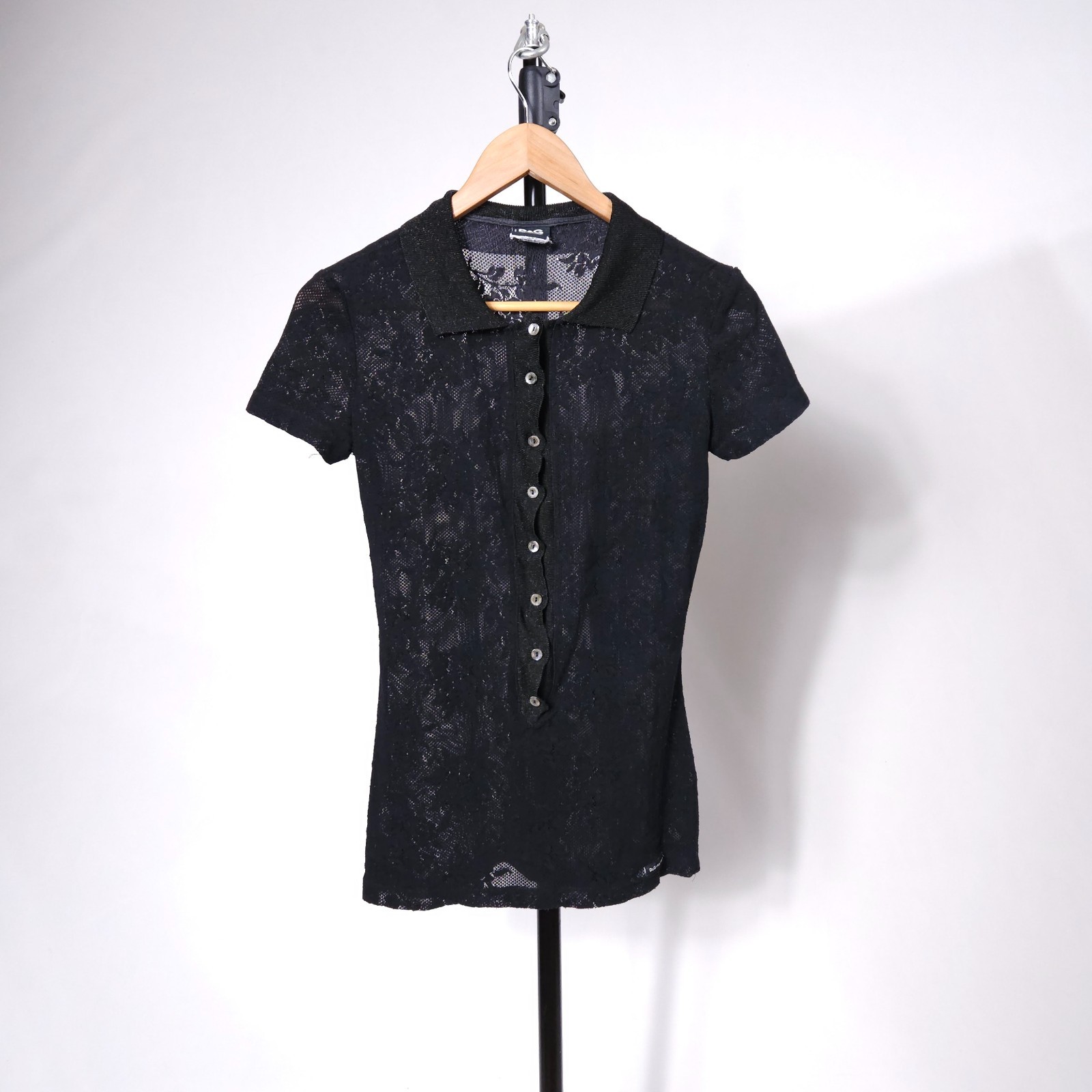 Vintage Dolce & Gabbana Lace Top Polo size 38/XS, Duties Paid (US)