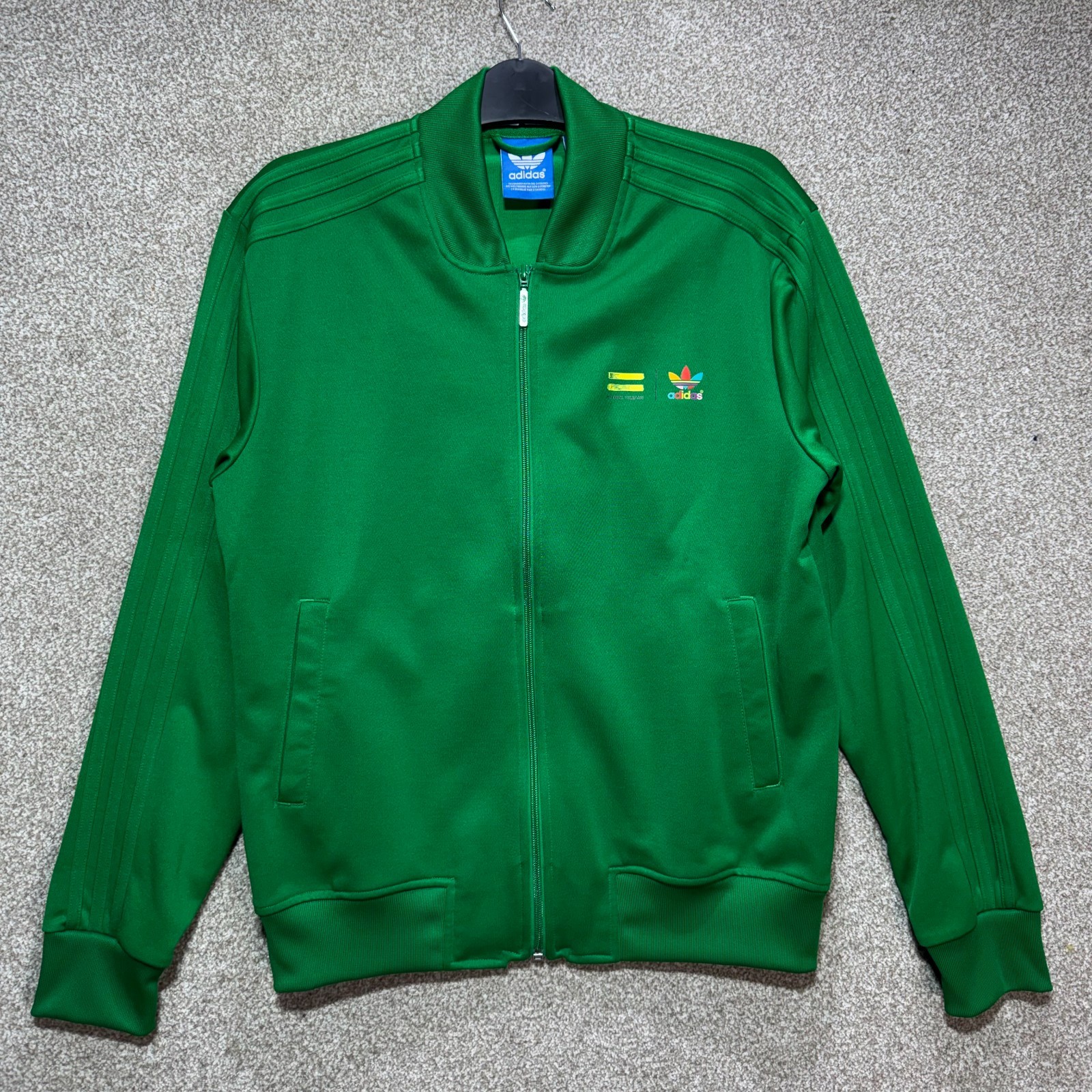 Adidas Pharrell Williams Track Jacket Mens Medium Green Trefoil Zip Top
