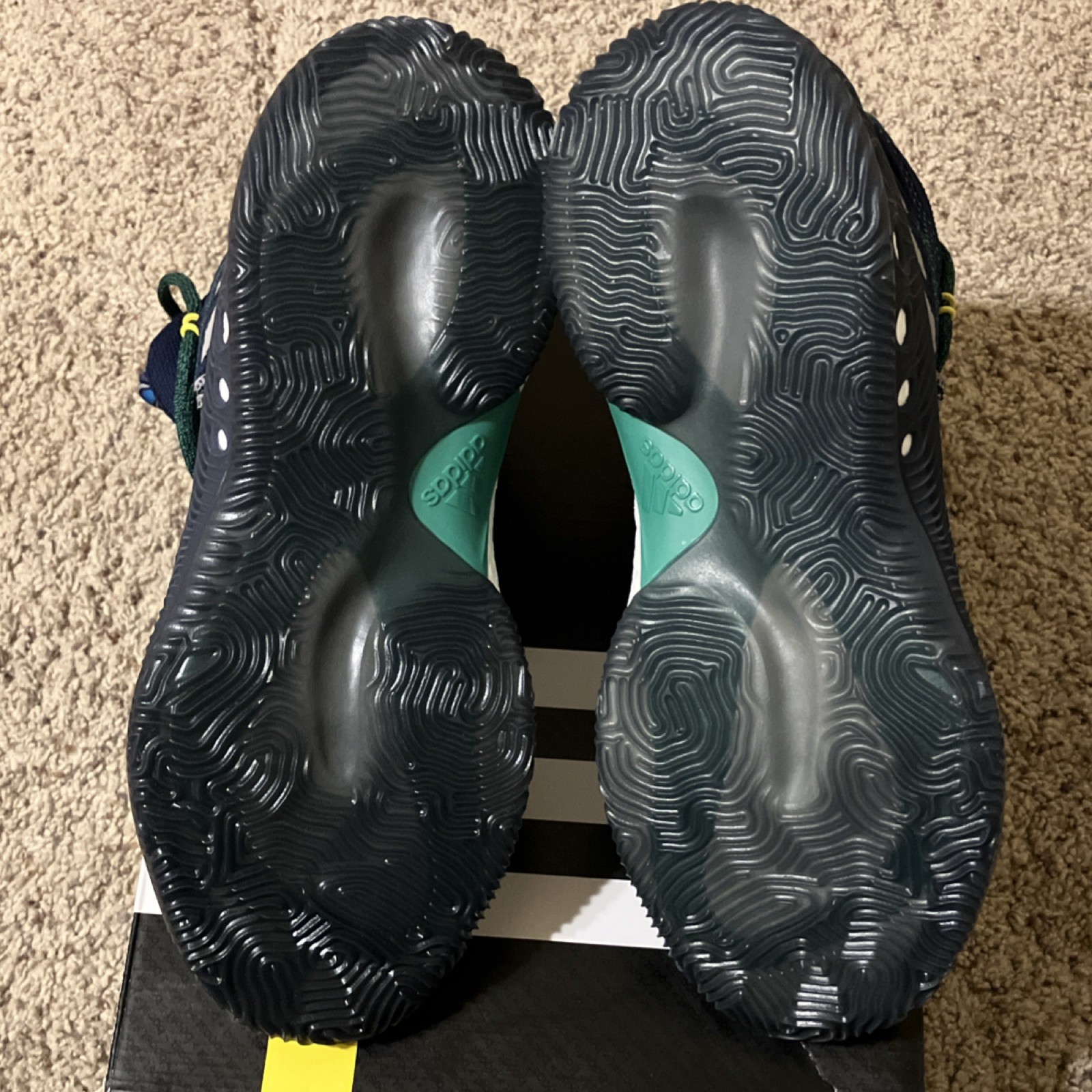 2016 adidas Crazy Explosive Primeknit Collegiate Navy Green Mid Top Men size 12