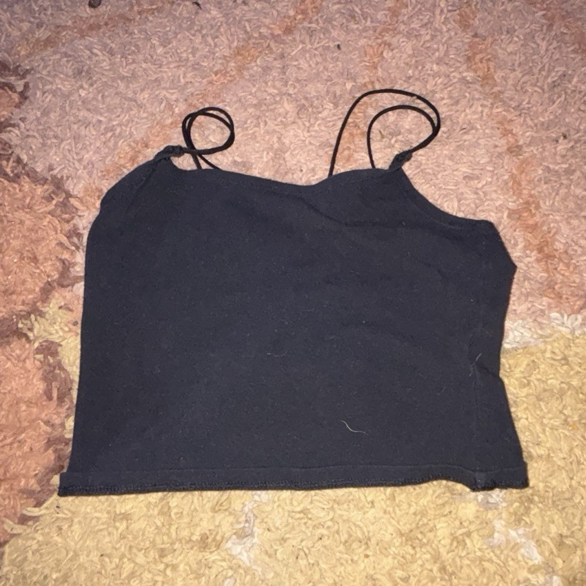 Abercrombie & Fitch Black Square Neck Spaghetti Strap Cotton Camisole XS